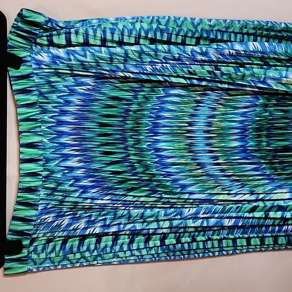 Stunning Chico’s Full length Skirt Blue Green sz 3 - Picture 3 of 7